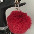 Real LONG FUR BALL RED FUR BALL
