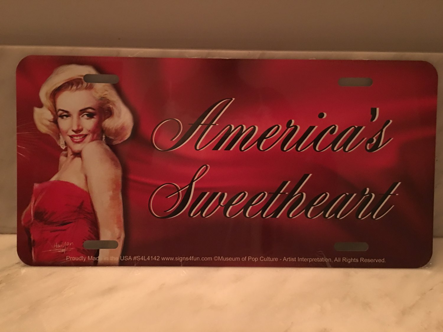 Americas Sweetheart MARILYN MONROE LICENSE PLATE