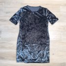 Sexy CRUSHED VELVET DRESS Antique Blue S