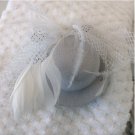 Grey MINI Marabou HAT CLIP