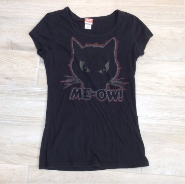 BLACK CAT MEOW HALLOWEEN TEE