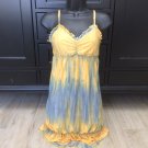 Yellow Blue TYE DYE STRAPPY DRESS