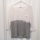 Splendid 2 TONE SWEATER Grey/ White L/S