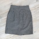 Betsy VTG Emanuel Ungaro WOOL HOUNDSTOOTH SKIRT 6 Checkered Blk Wht NWT