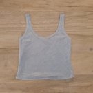 VTG 80s Velvet CROP TOP TANK Powder Blue