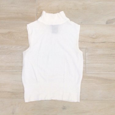 VTG BEBE WHITE CROP Turtle Neck SWEATER