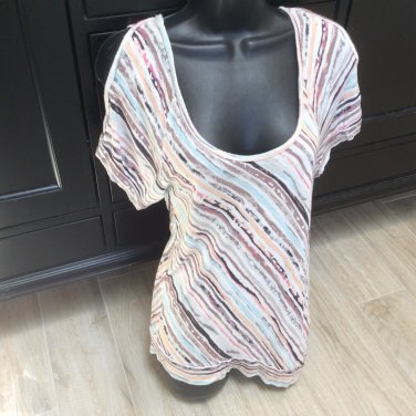 American Rag STRIPE COLD SHOULDER TOP