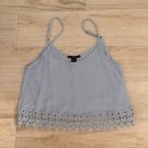 F21 Embroidered BABY BLUE CROP TOP S