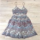 Angie BLUE FLORAL RETRO PRINT DRESS M