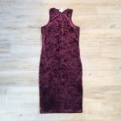 Burgundy CRUSHED VELVET Sexy DRESS M Formal Dressy Casual