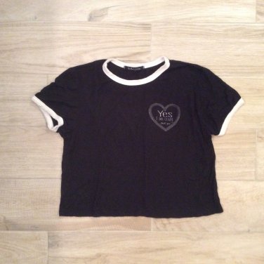 YES IM CRAZY ABOUT YOU CROP TEE M