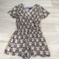F21 BLUE BEIGE MULTI GRAPHIC ROMPER S