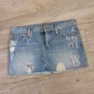 A&F SEQUIN DENIM CUT OFF MINI SKIRT 6