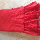 VTG RED QUILTED TWIN BEDSPREAD
