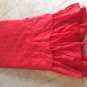VTG RED QUILTED TWIN BEDSPREAD