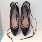 Vince Camuto SUEDE ANKLE TIE SHOES BLK New