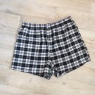 BLUE CROWN BLK/WHT FLANNEL PLAID BOXERS