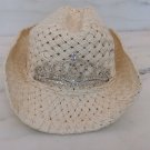 VTG White PRINCESS CROWN COWGIRL HAT Western