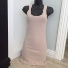Tan BODYCON RIBBED TANK DRESS M