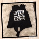 LIVE & LOVE HOLLYWOOD Black Tie Tee M