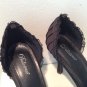 DELICIOUS Ruffle Peep Toe BLACK HEELS 8