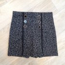 Leopard ANIMAL PRINT STEEL GREY SHORTS SKORT SKIRT S