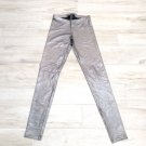 Faux LEATHER SILVER METALLIC LEGGINGS PANT XS