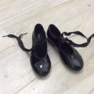 Techno BLOCK TAPS Dance Now TAP SHOES RIBBON TIE Patent Leather 11.5 N girls