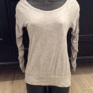 Heather Grey ROUCHED SLEEVE TOP SHIRT L/S sz S