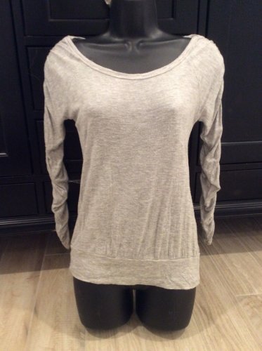 Heather Grey ROUCHED SLEEVE TOP SHIRT L/S sz S