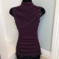 Express PURPLE TOP WATERFALL CINCH CROSS TEE SHIRT XS