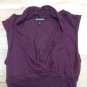 Express PURPLE TOP WATERFALL CINCH CROSS TEE SHIRT XS