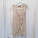 LOVELY DAY Beige LINEN Crepe BLOUSE Dressy Top