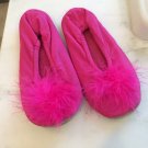 Pink MARABOU FLAT SLIPPERs Princess Genie Slipper shoe Girls