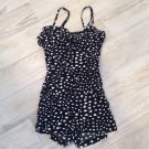 Black White HEARTS SKORT ROMPER Dress