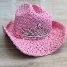 VTG Pink PRINCESS CROWN COWGIRL HAT Western