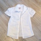 White SCHOOL UNIFORM BUTTON BLOUSE 7/8