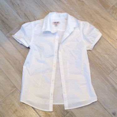 White SCHOOL UNIFORM BUTTON BLOUSE 7/8