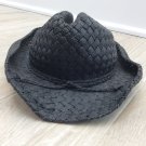 Girls Black STRAW COWGIRL HAT