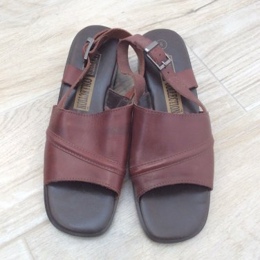 Leather Collection VTG Brown LEATHER SLINGBACK SANDALS sz 6