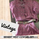 Vintage DESSERT WEST COWGIRL Western Dress SET Pink S Girls