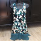 GREEN MUTED GRAPHIC CAMI TOP DRESS S