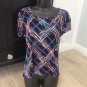 VTG DIAMOND STRIPED BLACK MULTI COLOR TEE
