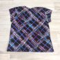 VTG DIAMOND STRIPED BLACK MULTI COLOR TEE