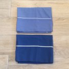 VTG Blue Pillow Cases w White Piping