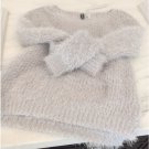 FURRY Fuzzy Gray Oat SWEATER XS Grey WINTER SWEATER H&M