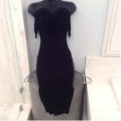 Forna BLACK FRINGE TOP SKINNY DRESS S