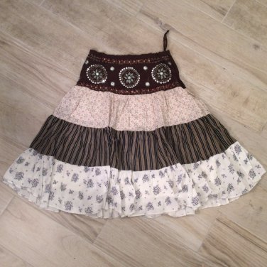 Beaded Sequin WESTERN TIERED SKIRT Girls M COWGIRL Ranch Western Wear