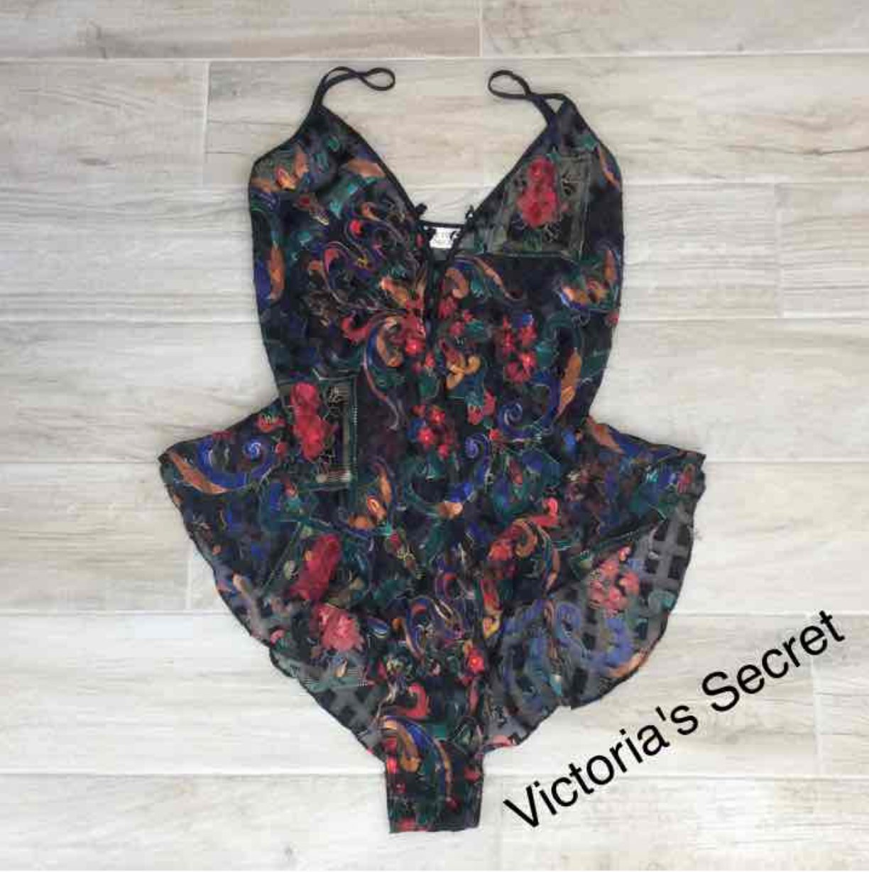 Sexy Victoria Secret Cami Nightie Sleepware Floral Romper Pj M Teddy 0358