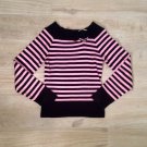 Vintage STRIPED SWEATER Pink Black Girls 7/8
